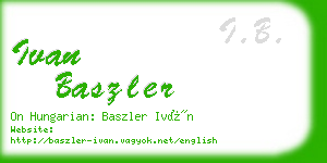 ivan baszler business card